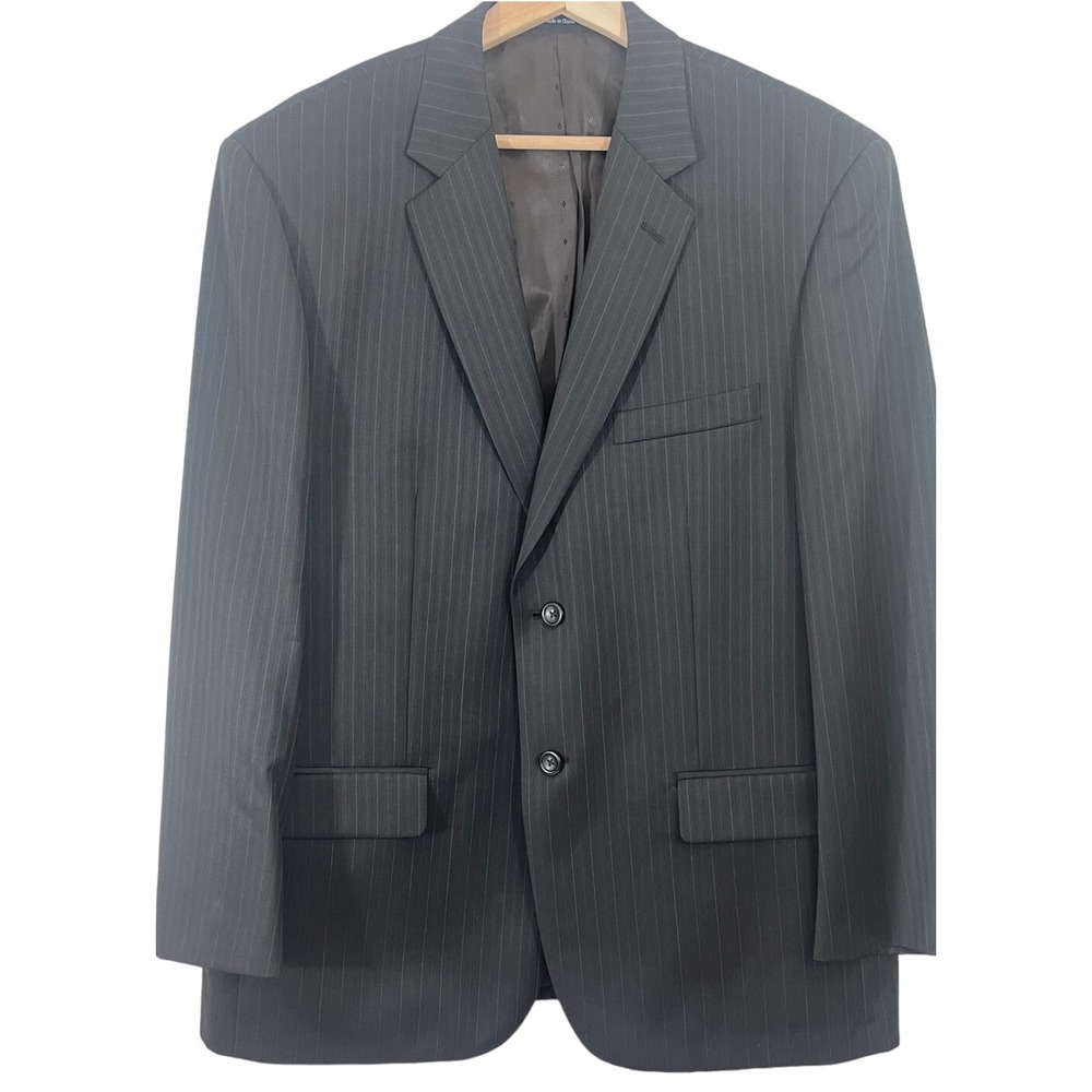 Joseph Feiss Mens 44S Jacket Sport Coat Blazer Brown Stripe 100% Wool 2 Button